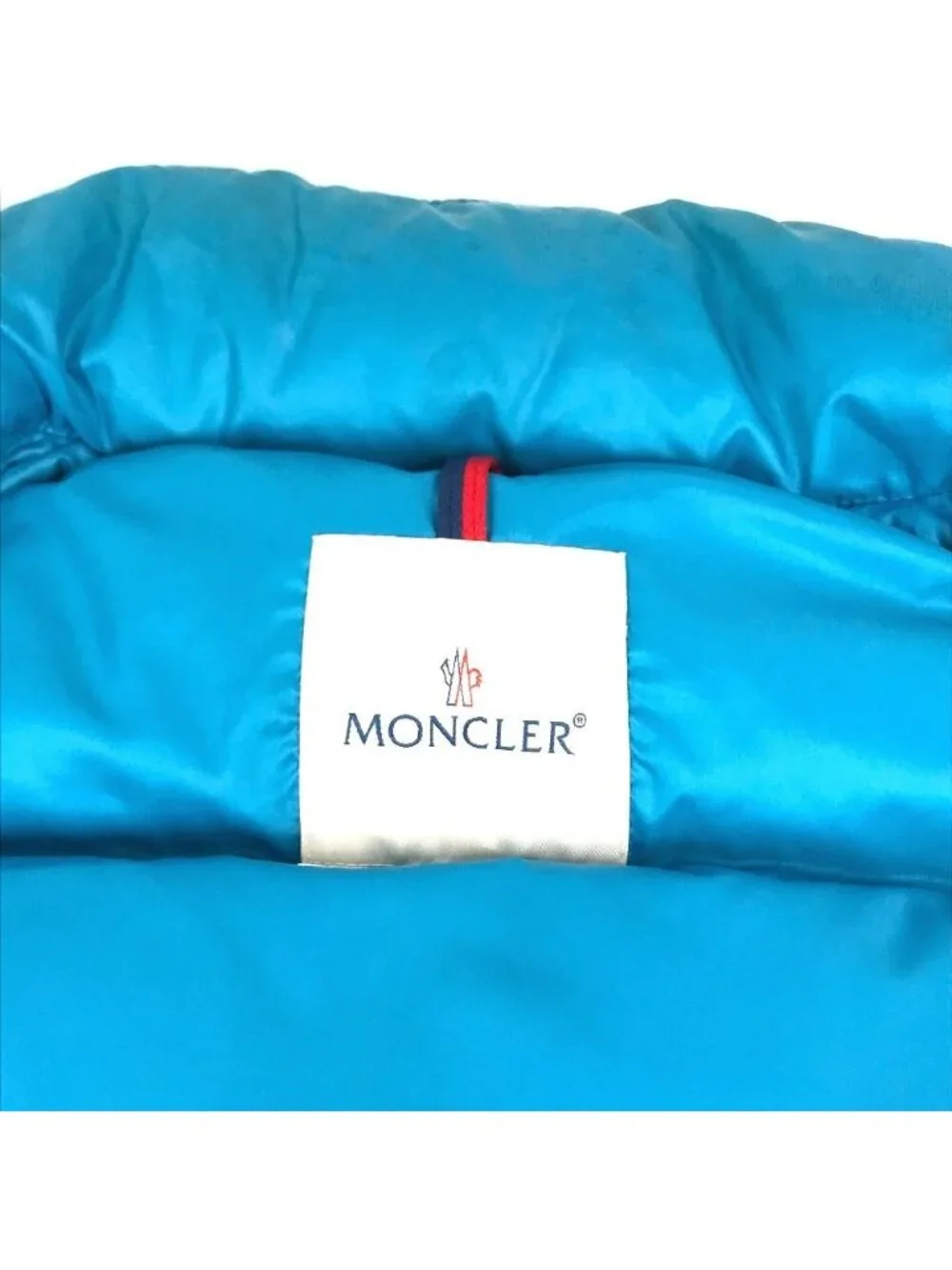 Moncler Down Vest Logo Patch Nylon Blue